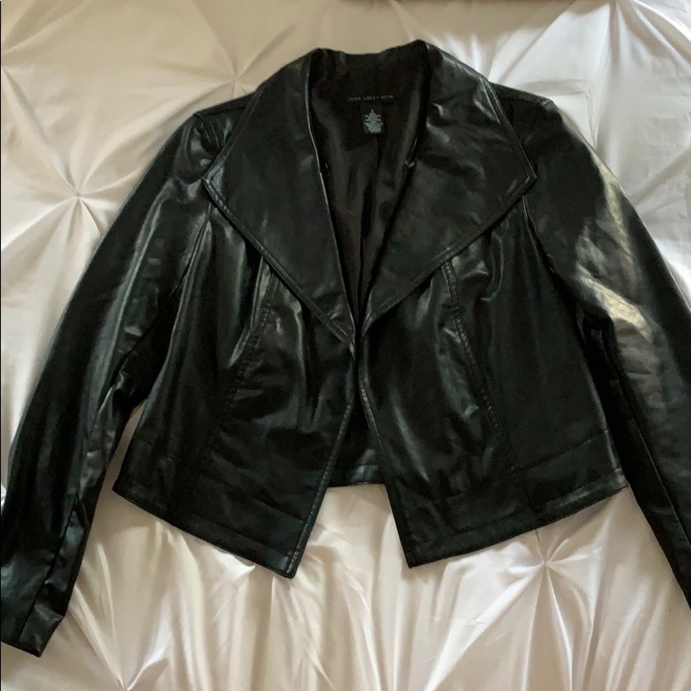 Faux leather black jacket